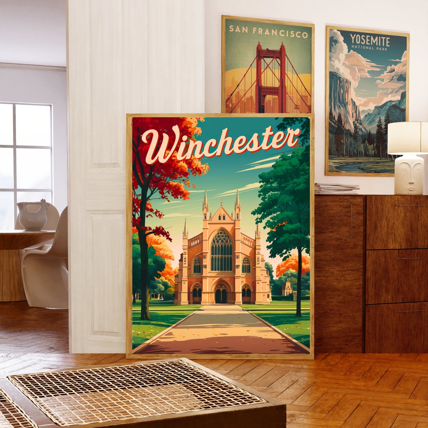 Winchester  Vintage Travel Poster - Riverside Walks