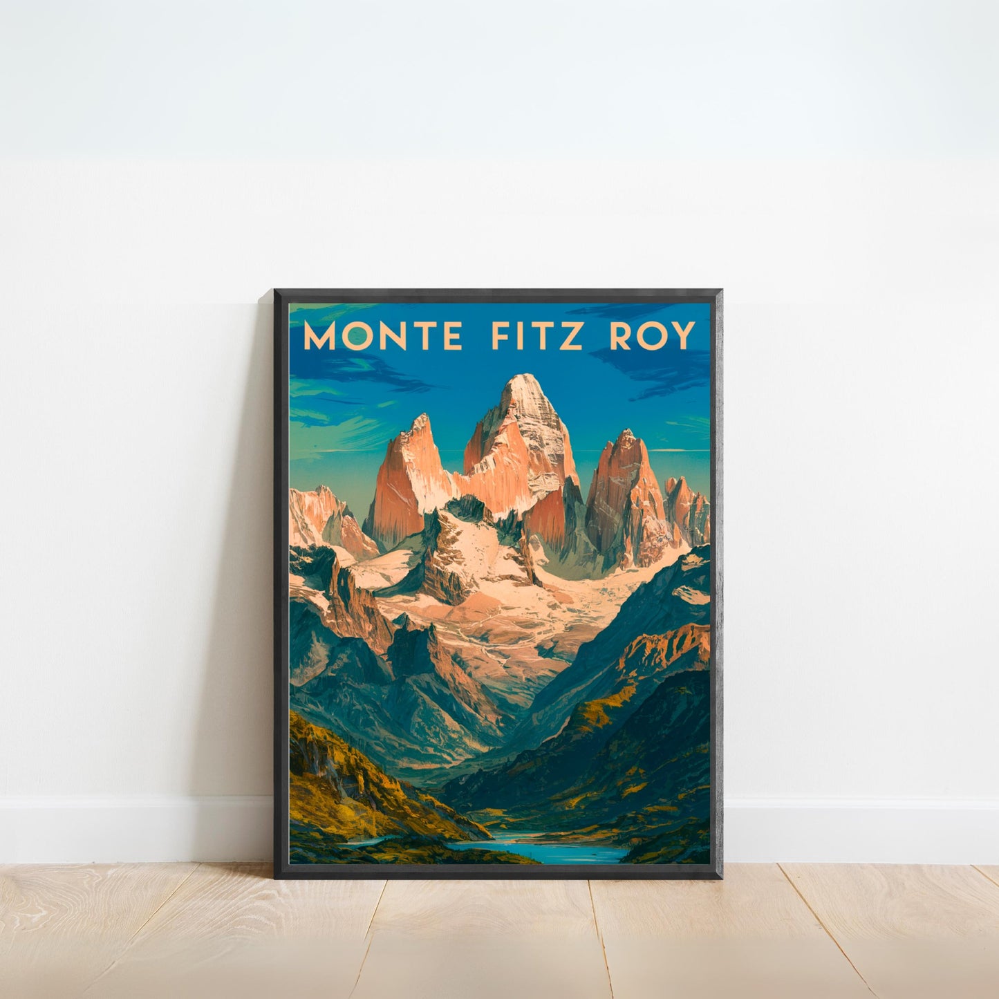 Monte Fitz Roy Vintage Travel Poster - Majestic Peaks