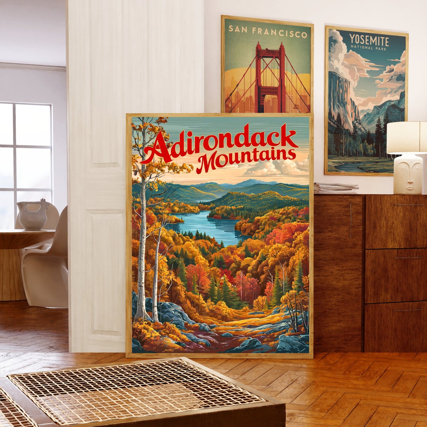 Adirondack Mountains Vintage Travel Poster - New York's Mountain Haven