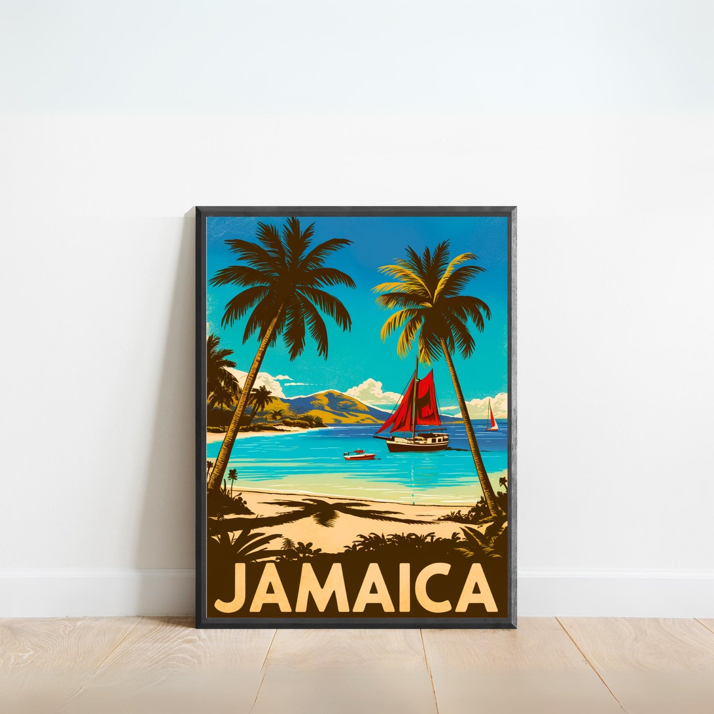 Jamaica Vintage Travel Poster - Crystal Waters