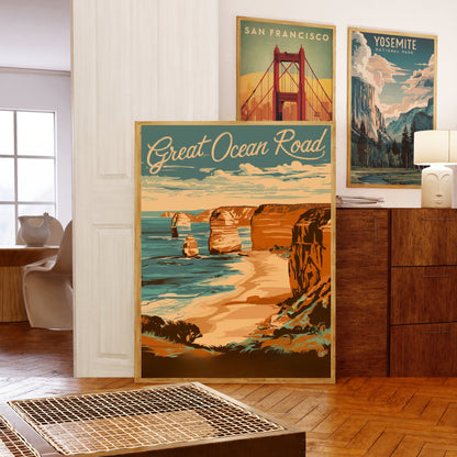 Great Ocean Road Vintage Travel Poster - Charming Destination