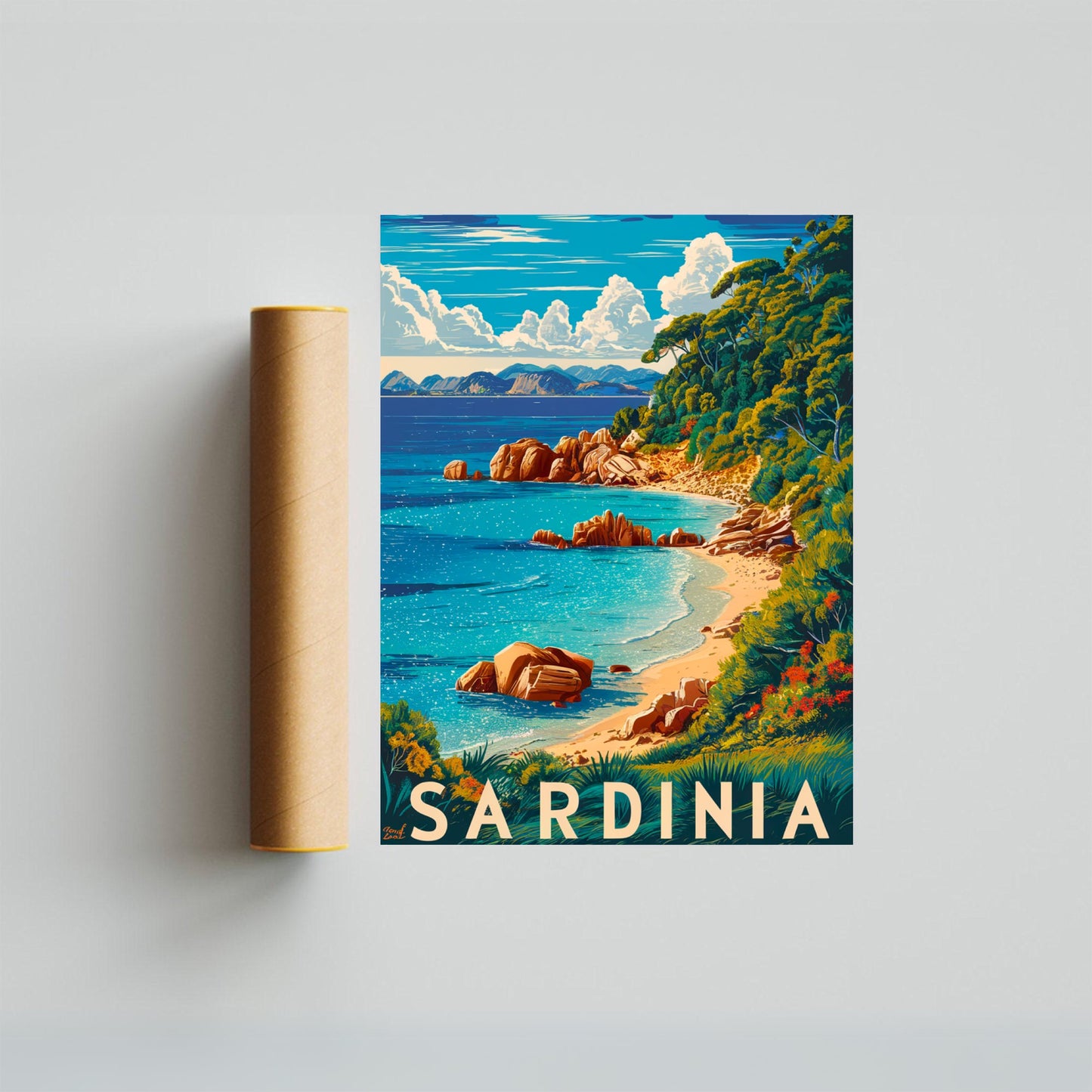 Sardinia Vintage Travel Poster - Timeless Charm