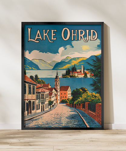 Lake Ohrid Vintage Travel Poster