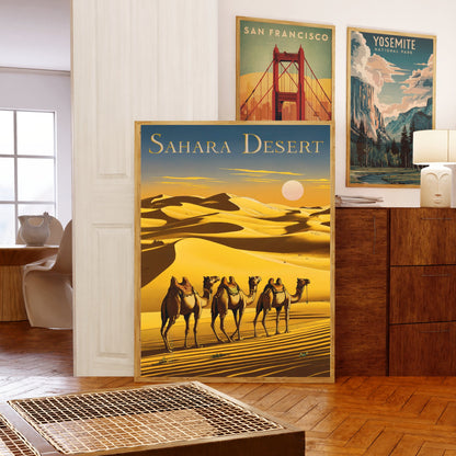 Sahara Desert Vintage Travel Poster