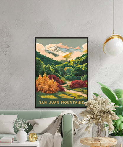 San Juan Mountains Vintage Travel Poster