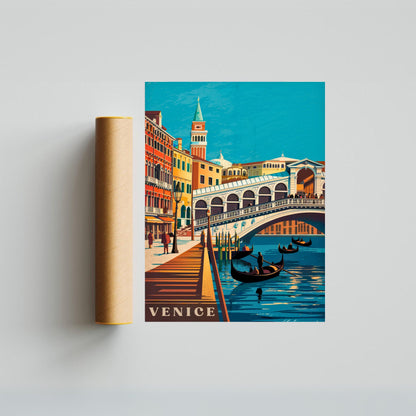 Venice Vintage Travel Poster - Gondola Dreams