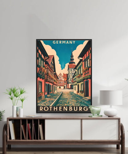 Rothenburg Vintage Travel Poster