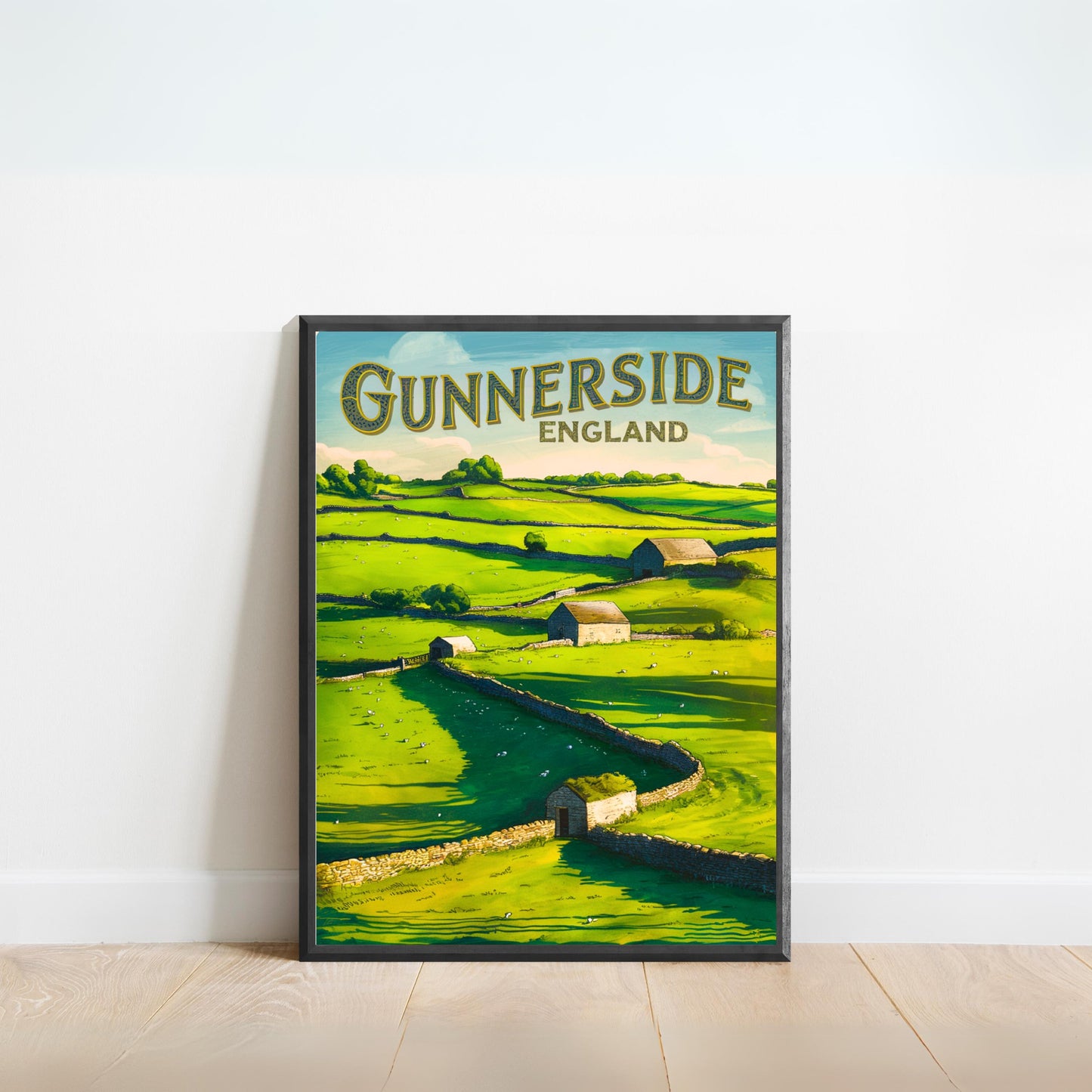 Gunnerside Vintage Travel Poster - Scenic Valleys