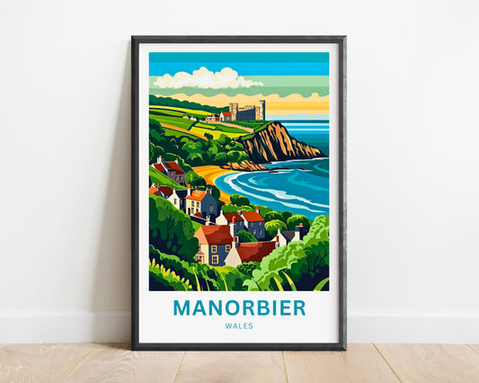 Manorbier Travel Poster