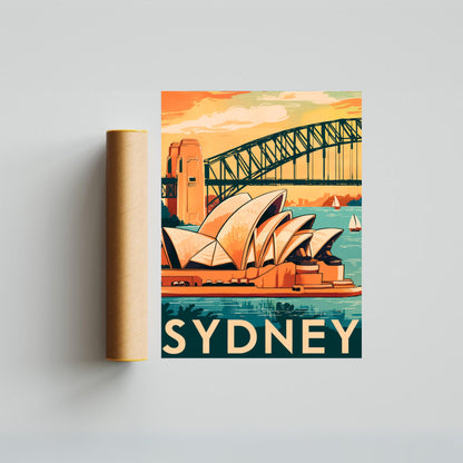 Sydney Vintage Travel Poster - Harbour City