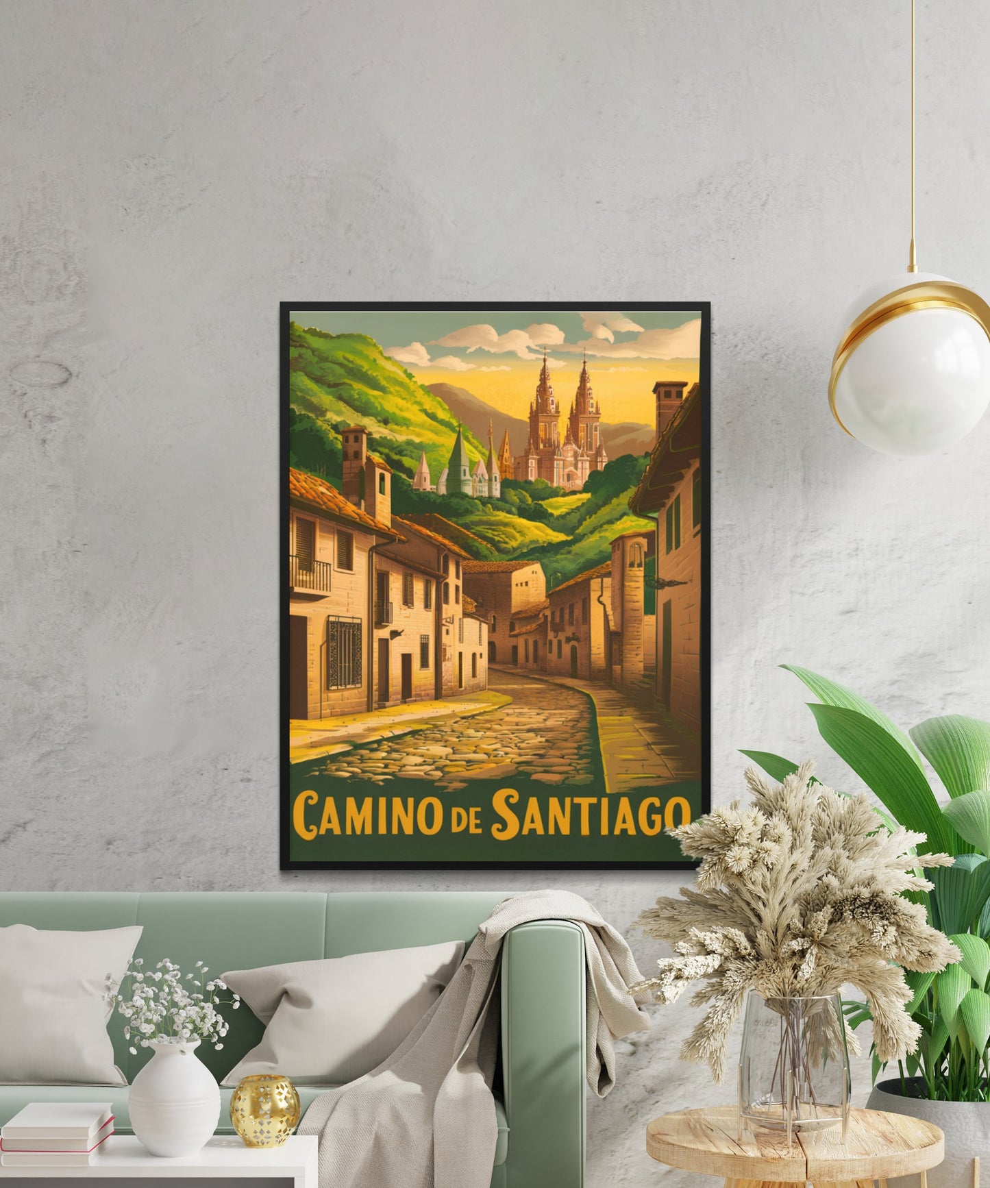 Camino de Santiago Vintage Travel Poster - Pilgrim's Journey