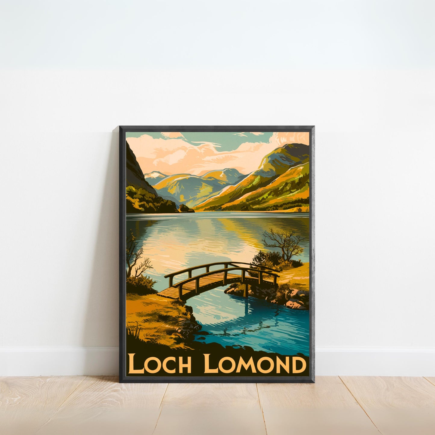 Loch Lomond Vintage Travel Poster - Mountain Beauty