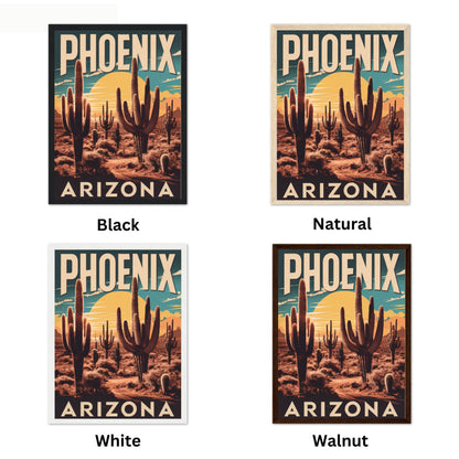 Phoenix Vintage Travel Poster - Mountain Views