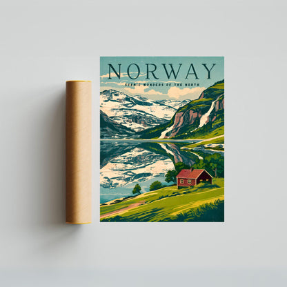 Norway Vintage Travel Poster - The Fjords