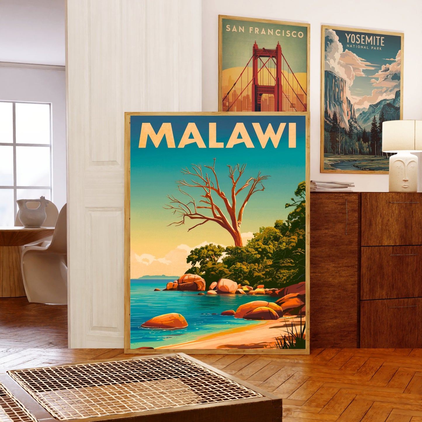 Lake Malawi Vintage Travel Poster