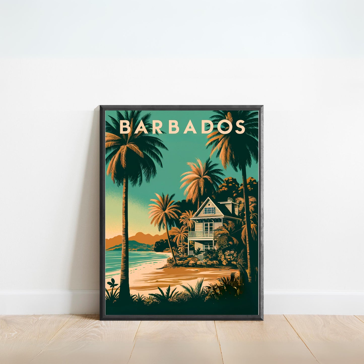 Barbados Vintage Travel Poster - Crystal Waters