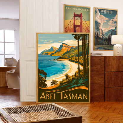 Abel Tasman Park  Vintage Travel Poster