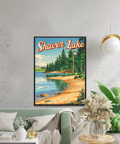 Shaver Lake Vintage Travel Poster - Scenic Overlook