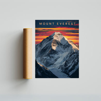 Mount Everest Vintage Travel Poster - Snow-Capped Wonder