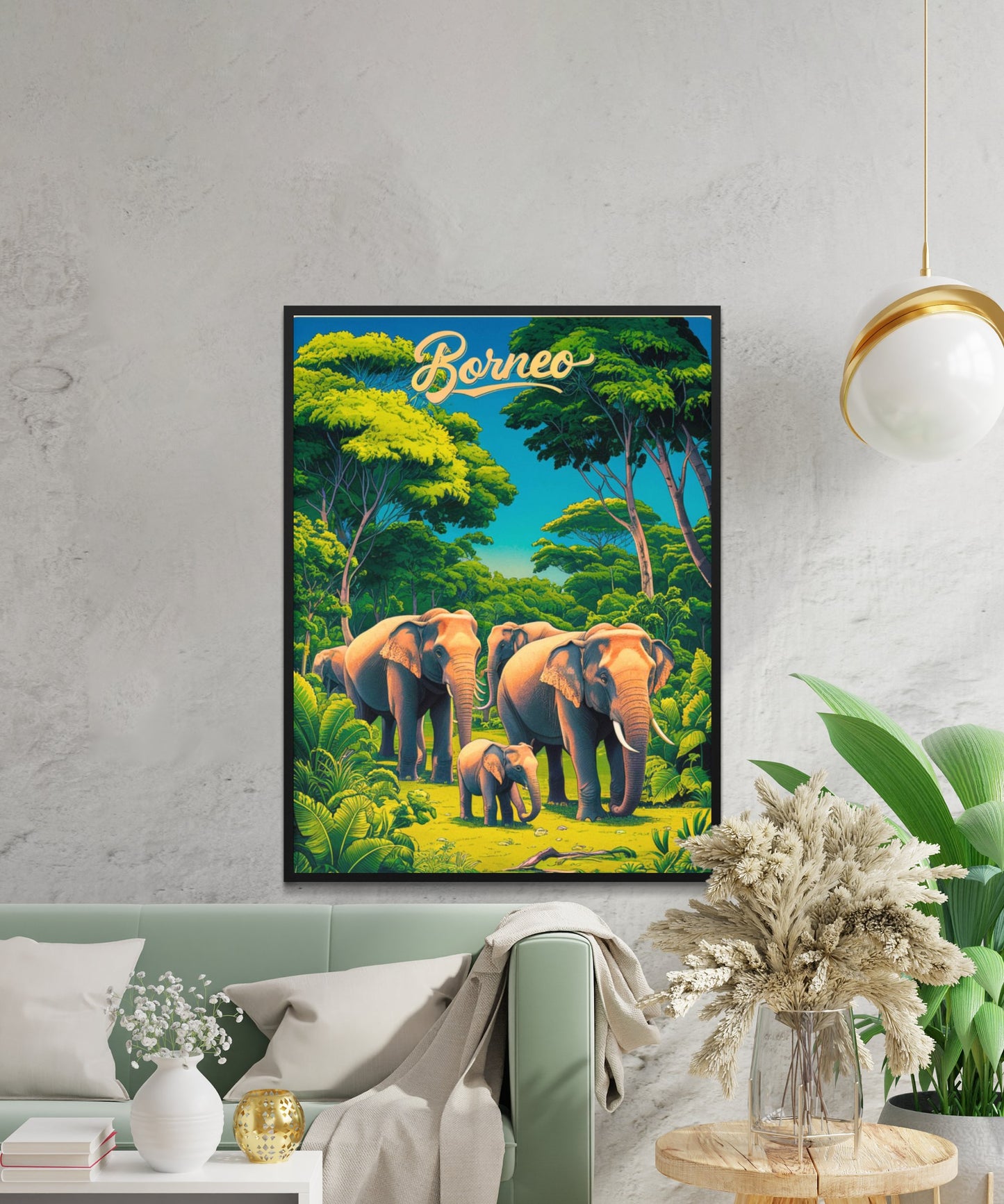 Borneo Vintage Travel Poster