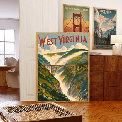 West Virginia Vintage Travel Poster