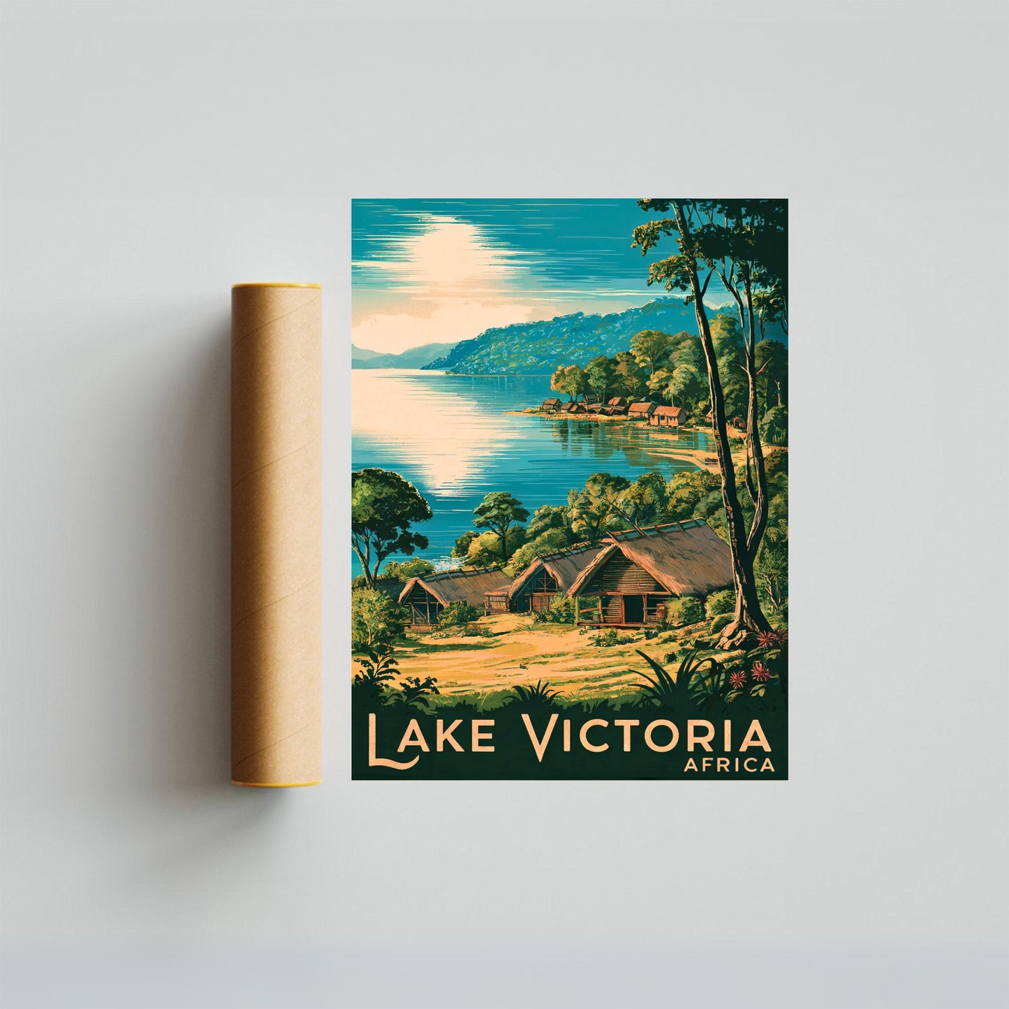 Lake Victoria Vintage Travel Poster - Gateway to African Wonders