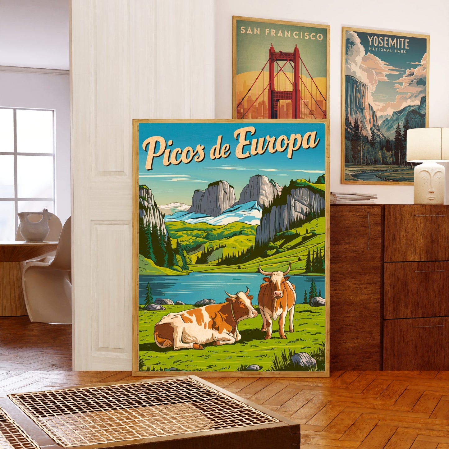 Picos de Europa Vintage Travel Poster