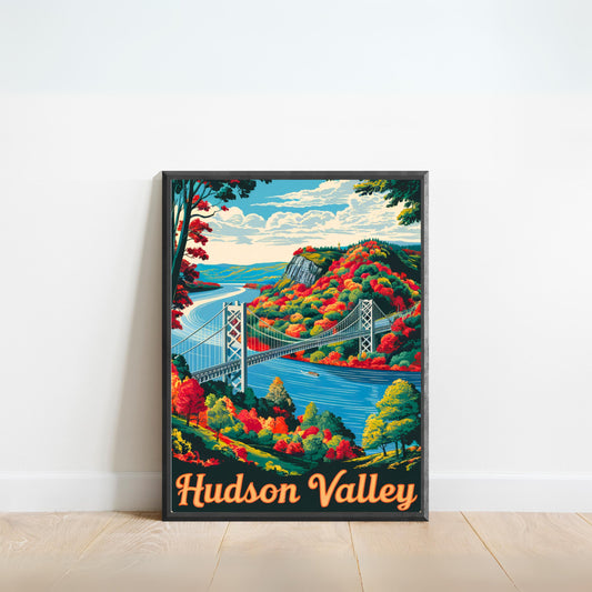 Hudson Valley Vintage Travel Poster - Scenic River