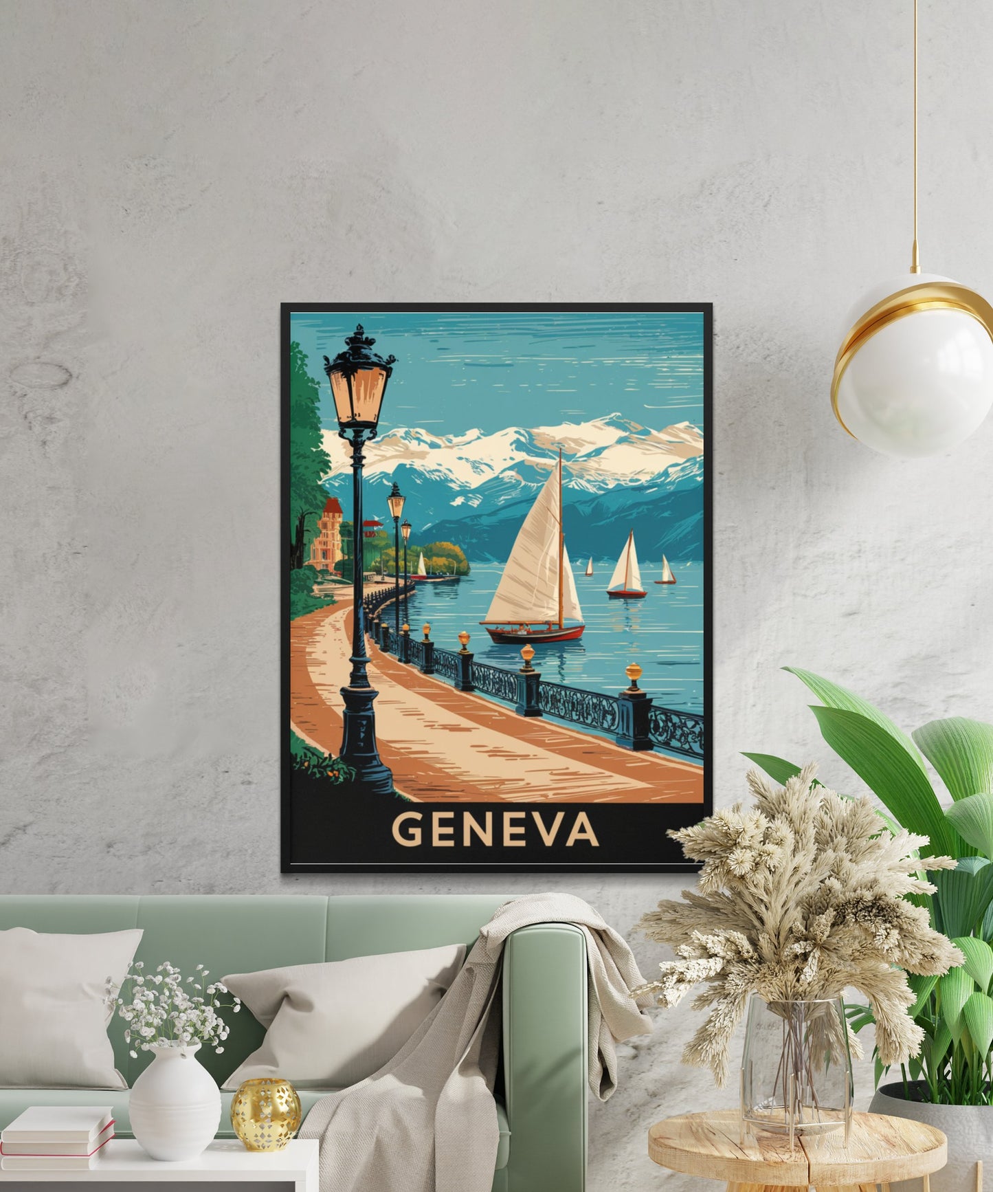 Geneva Vintage Travel Poster - Timeless Swiss Serenity