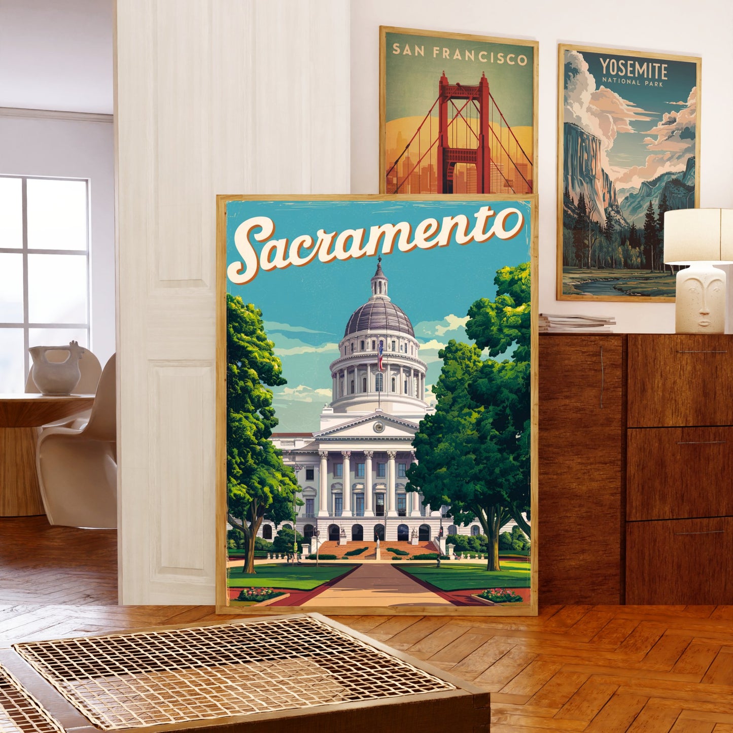 Sacramento Vintage Travel Poster