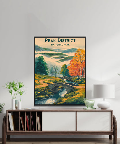 Peak District Vintage Travel Poster - National Park