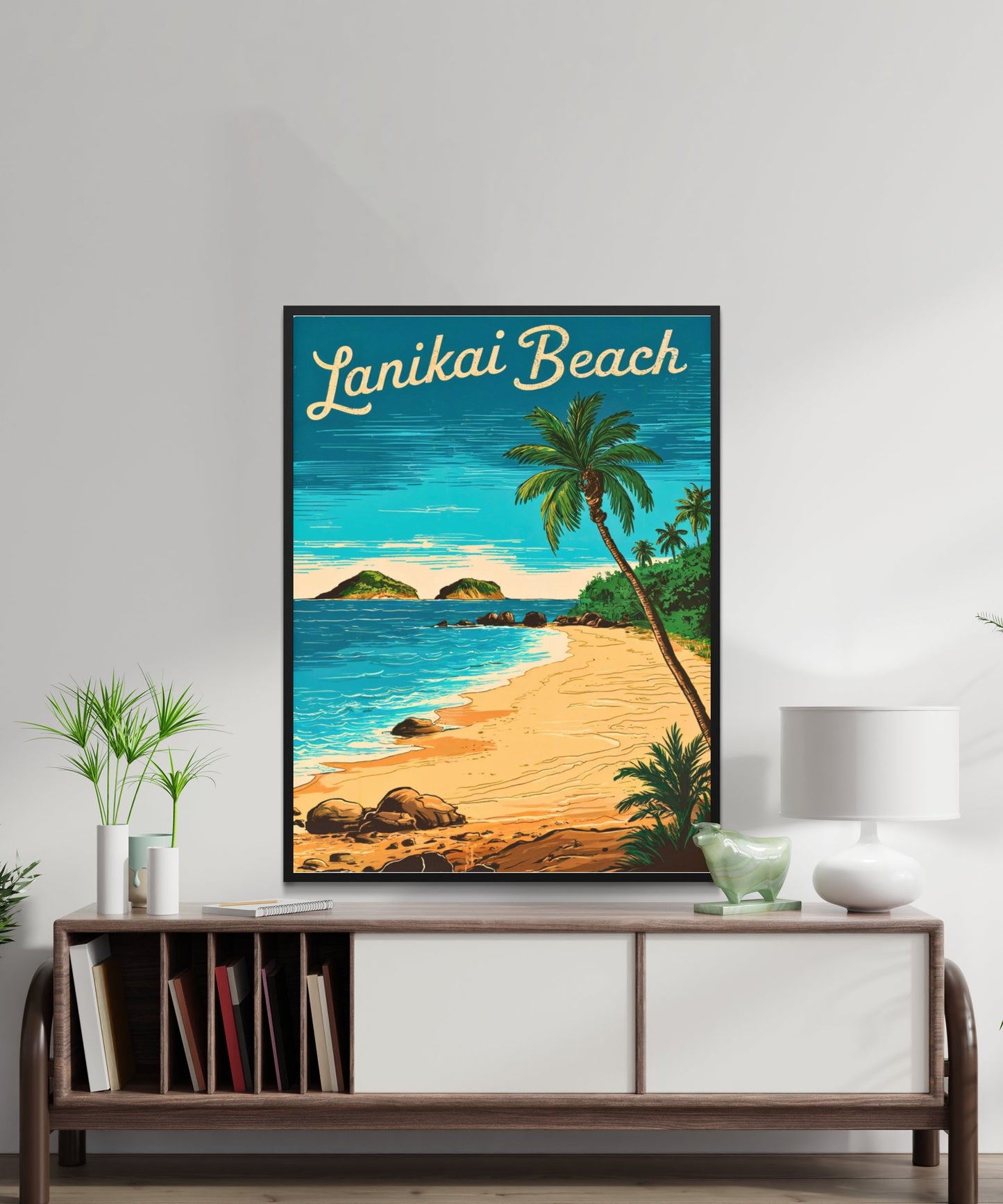 Lanikai Beach Vintage Travel Poster - Paradise on the Hawaiian Shores