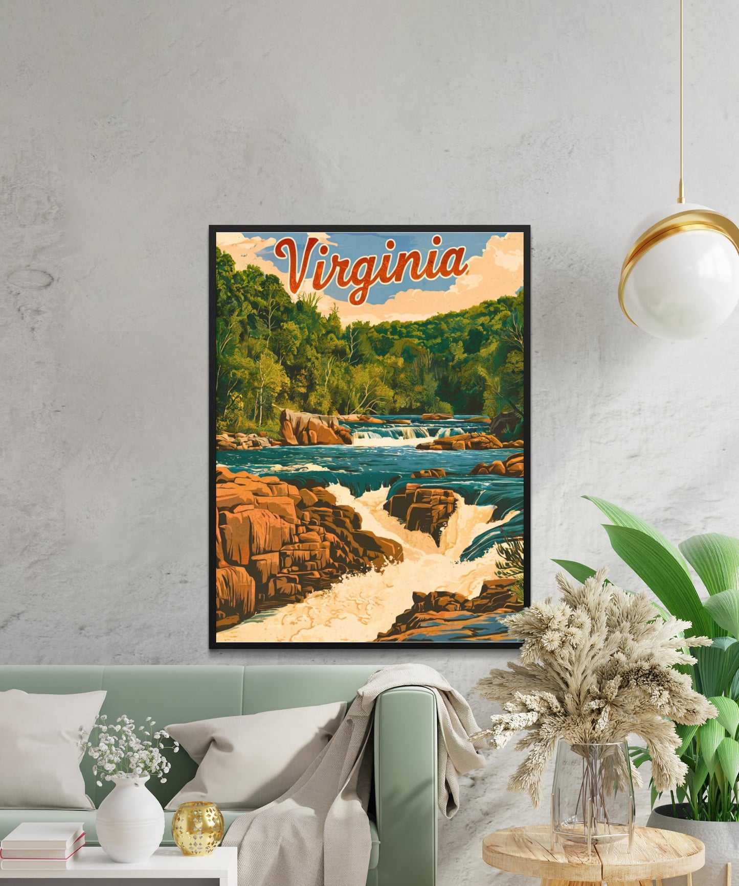 Virginia Vintage Travel Poster - Great Falls Park