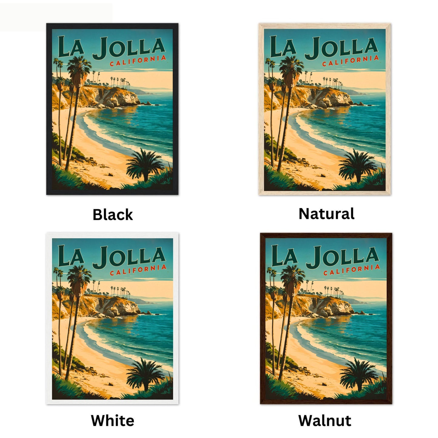 La Jolla Cove  Vintage Travel Poster