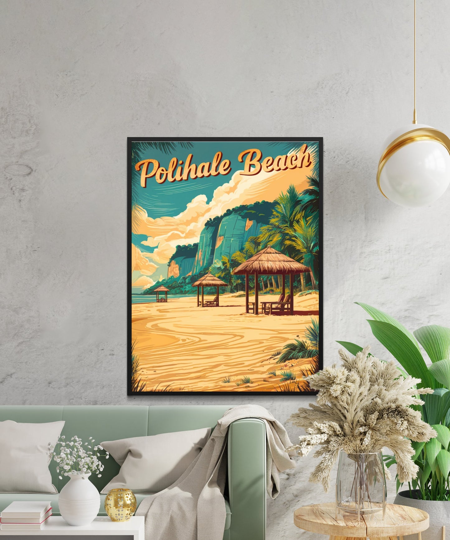 Polihale Beach Vintage Travel Poster