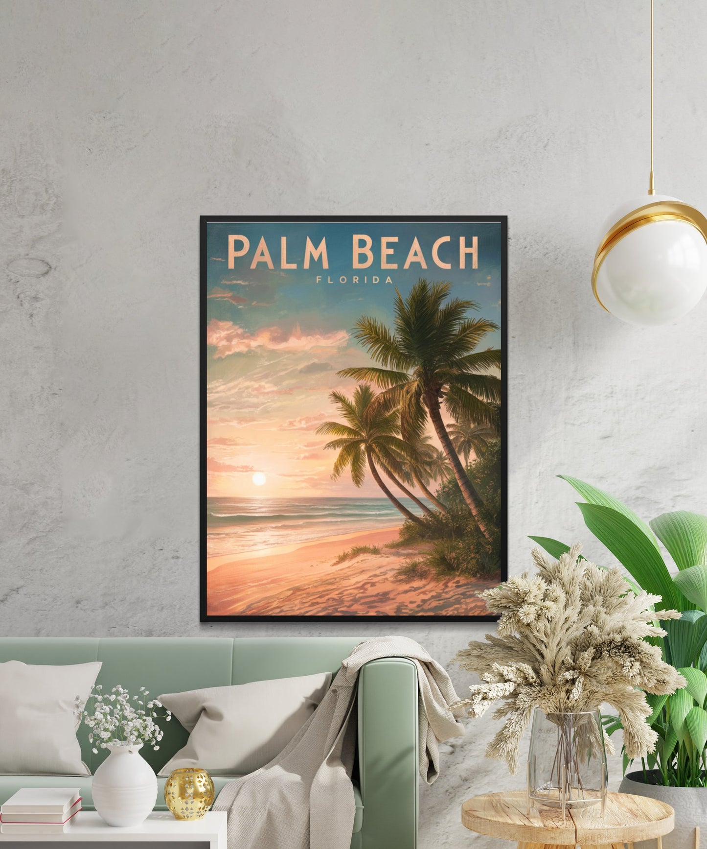 Palm Beach Vintage Travel Poster - Timeless Coastline