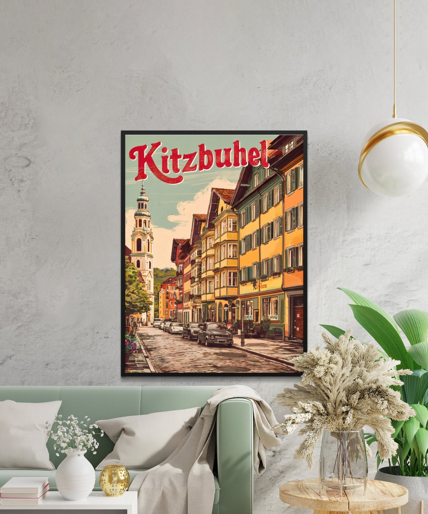 Kitzbühel Vintage Travel Poster - Austria City Street