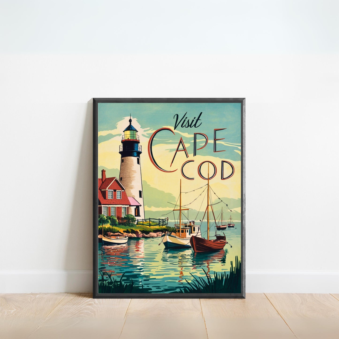 Cape Cod Vintage Travel Poster - Beachfront Beauty