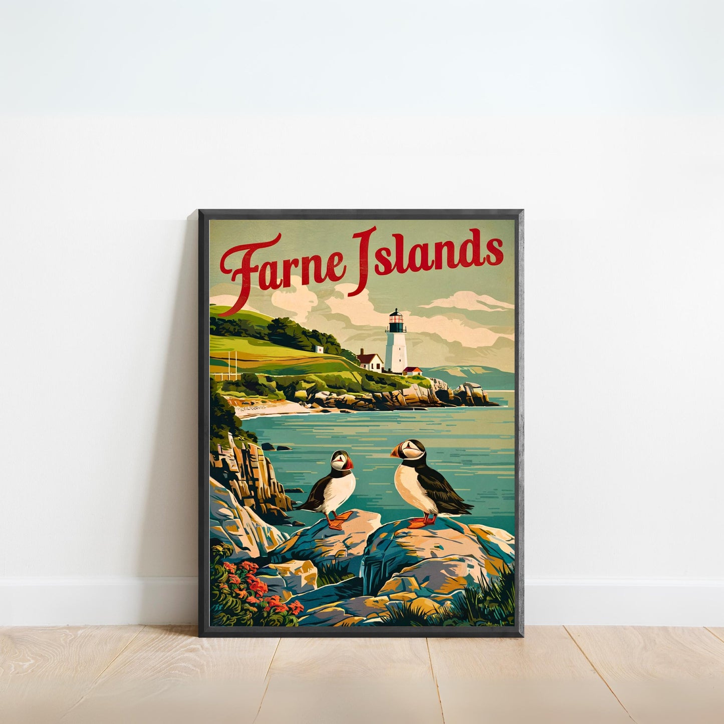 Farne Islands Vintage Travel Poster - Nature's Northumberland Haven