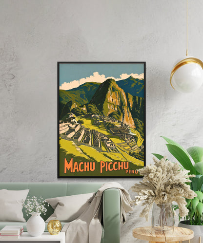 Machu Picchu Vintage Travel Poster