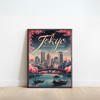 Tokyo Vintage Travel Poster - Beautiful Views