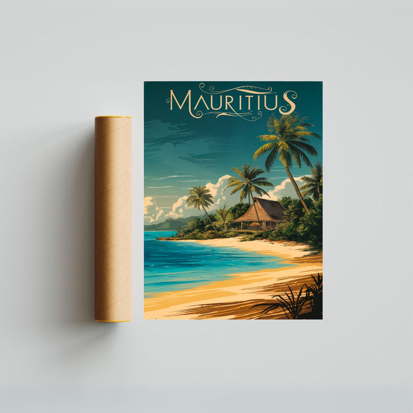 Mauritius Vintage Travel Poster