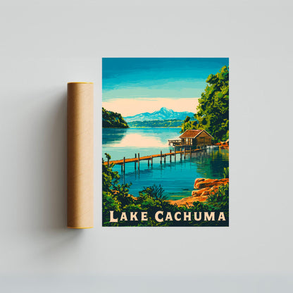 Lake Cachuma Vintage Travel Poster - Boating Haven