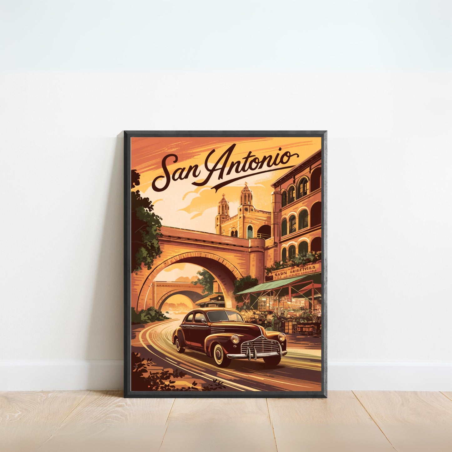 San Antonio Vintage Travel Poster