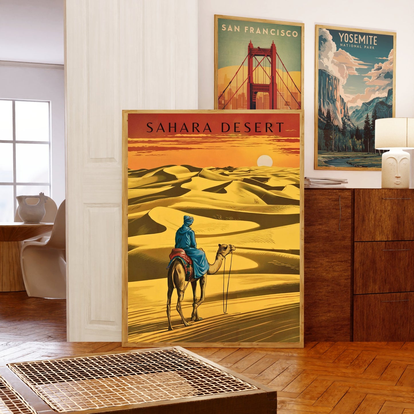 Sahara Desert Vintage Travel Poster - Endless Dunes and Desert Splendor