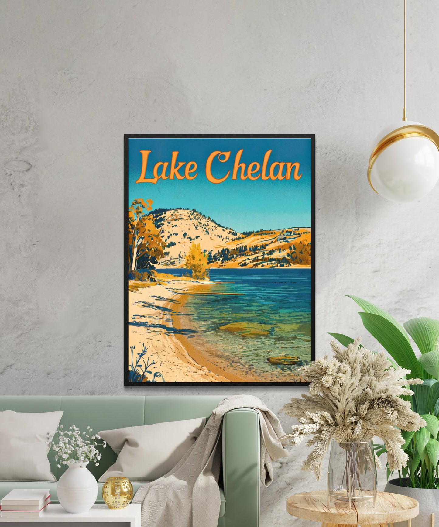 Lake Chelan Vintage Travel Poster - Serenity in the Cascades