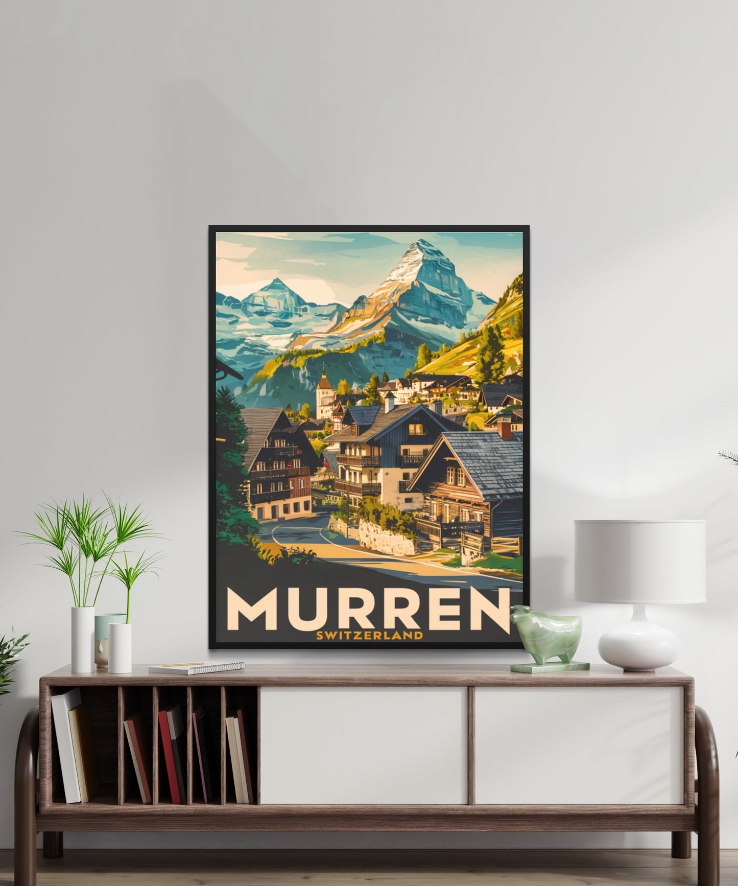 Murren Vintage Travel Poster - Snowy Summits