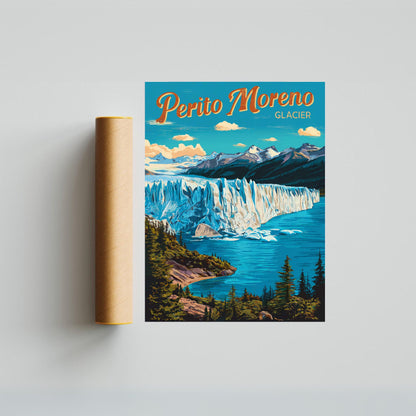 Perito Moreno Glacier Vintage Travel Poster