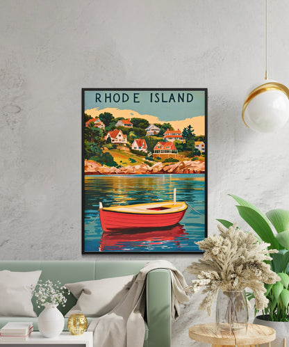 Rhode Island Vintage Travel Poster