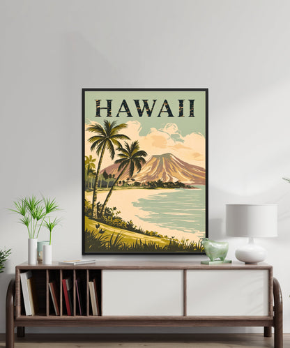 Hawaii Vintage Travel Poster